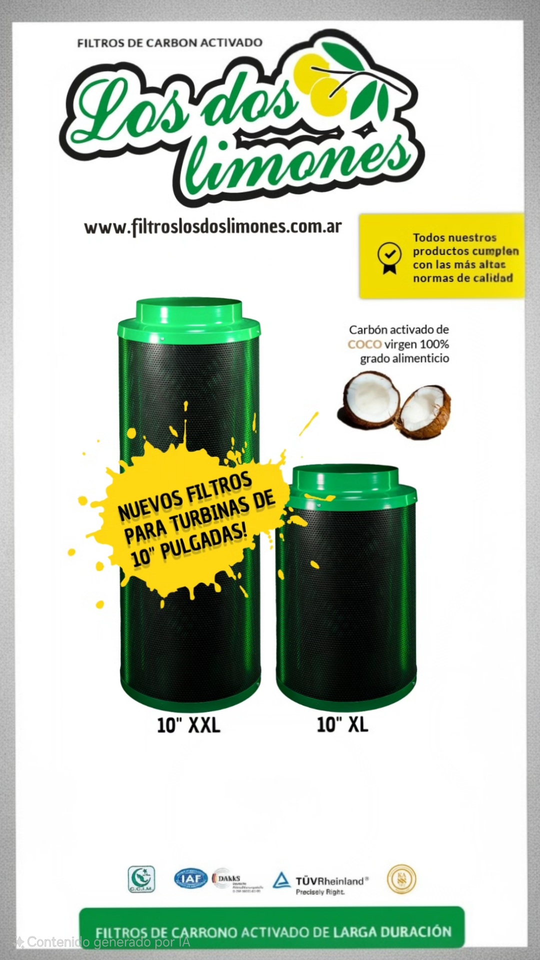 Filtro para eliminar olores 10 pulgadas xxl